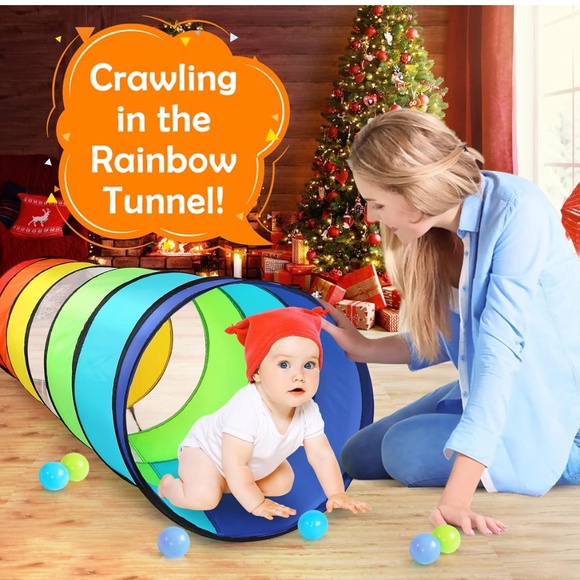 Kids Play Tunnel Tent for Toddlers, Colorful Pop Up Crawl Tunnel Toy for Baby or - Picture 4 of 8